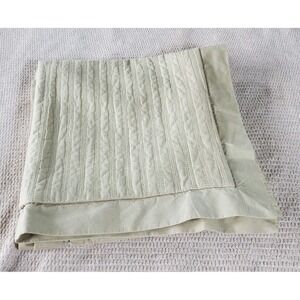 2 Euro Quilted Beige Pillow Shams EUC 100% Cotton 28x28 Square Covers Minimalist